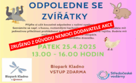 ZRUŠENO – Odpoledne se zvířátky 25.4.2025 od 13 hodin